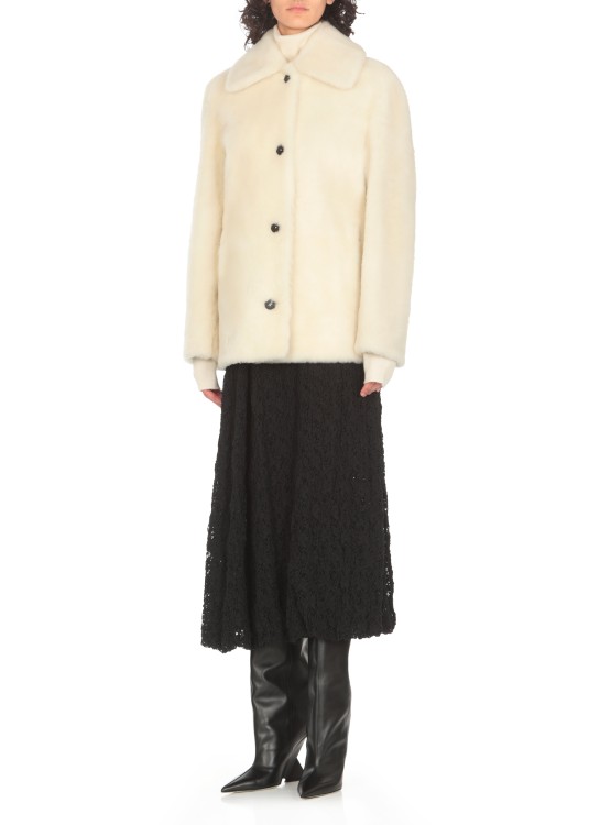 Jil Sander Reversible Buttoned Shearling Jacket In Neutrals