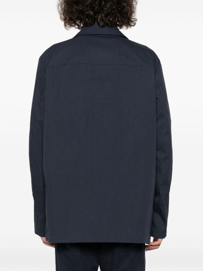 Fay Morning Button-up Jacket In Blue