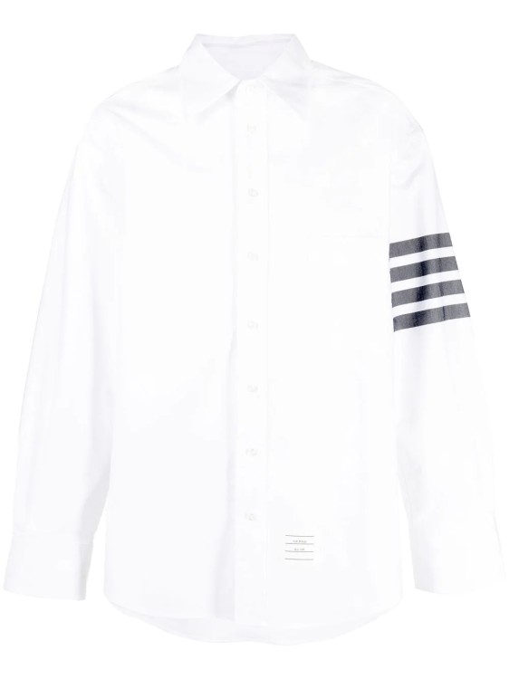 Shop Thom Browne White 4-bar Shirt