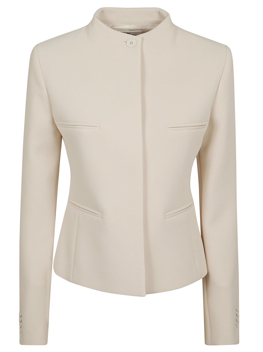 Courrèges Jacket Tailored Stand Collar In Grey
