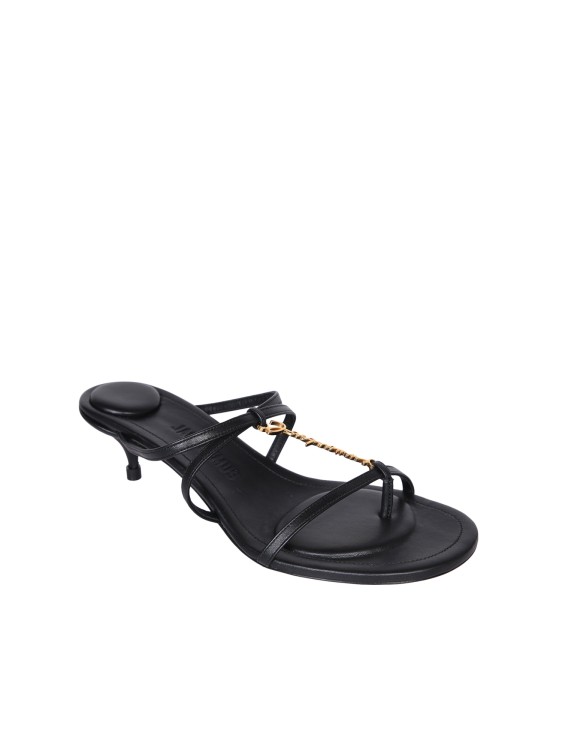 Shop Jacquemus Leather Sandals In Grey