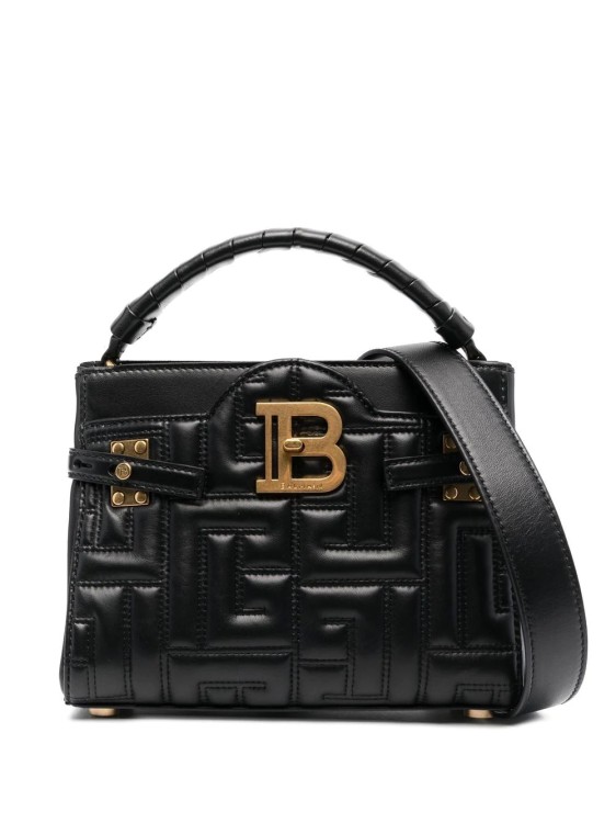 Balmain Women's B-buzz 22 Crocodile-embossed Leather Top-handle Bag In Black