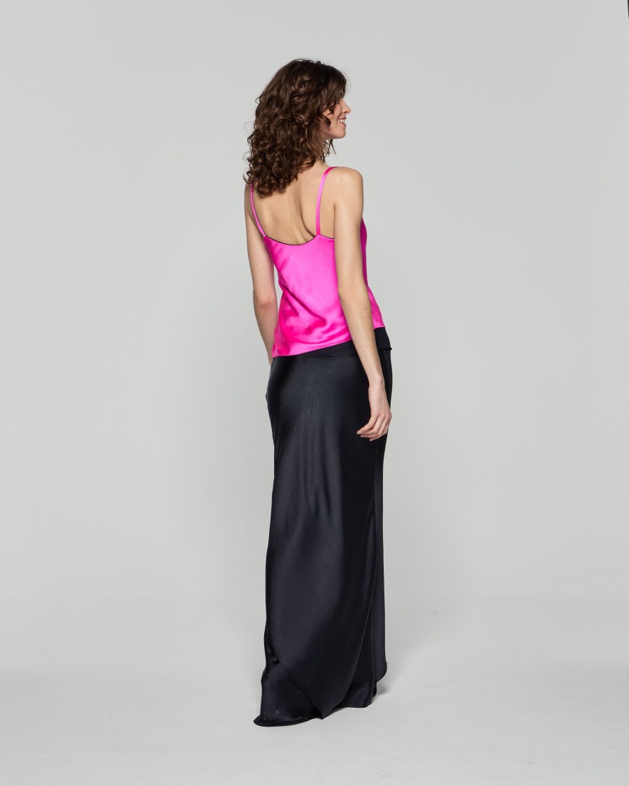 Serena Bute Double Layer Maxi Skirt - Black In Black