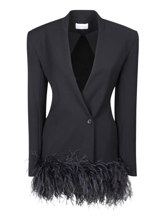 Shop 16arlington Feather Double-breasted Jacket In Black