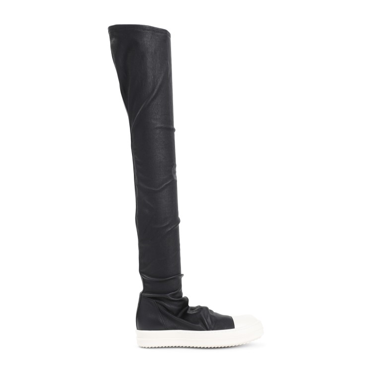 Shop Rick Owens Knee High Stocking Sneakers In Black