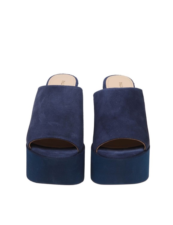 Shop Paloma Barceló Gin Mules In Blue Suede In Black