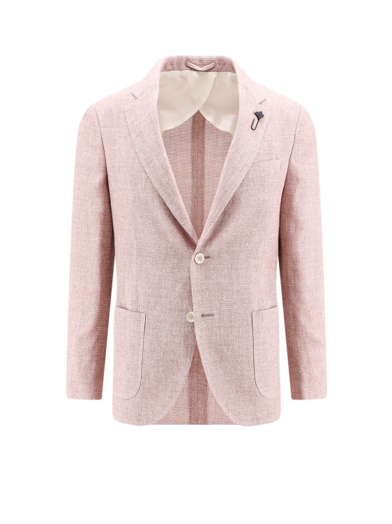 Shop Lardini One-breasted Linen And Wool Blazer In Neutrals