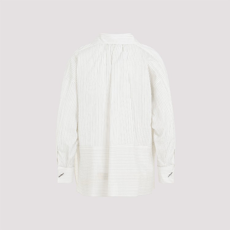 Shop Max Mara Saletta Black Cotton Silk Shirt In White