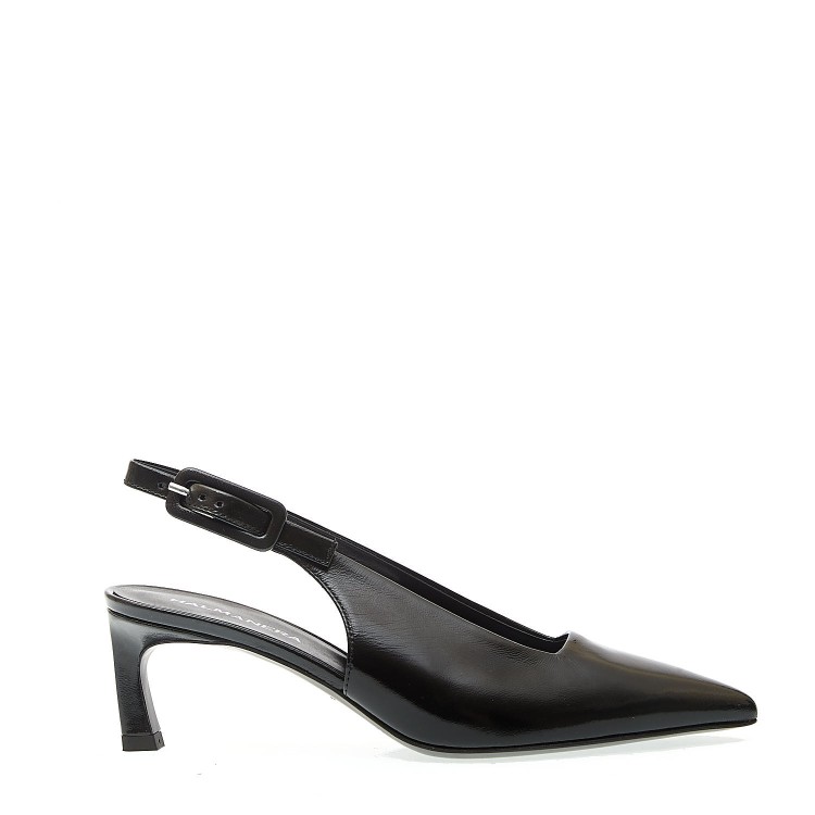 Halmanera Black Leather Slingback Heels Pumps In Black