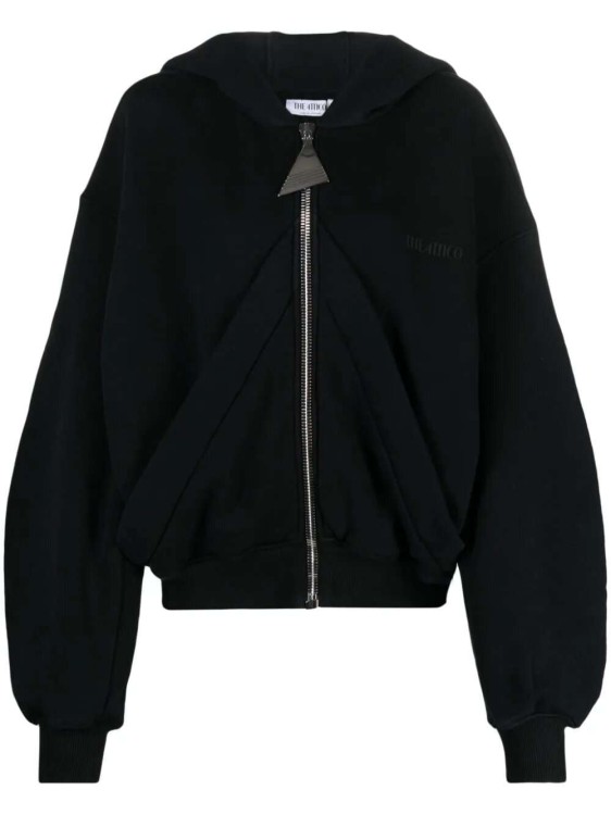 Shop Attico Logo-print Cotton Bomber Jacket In Black