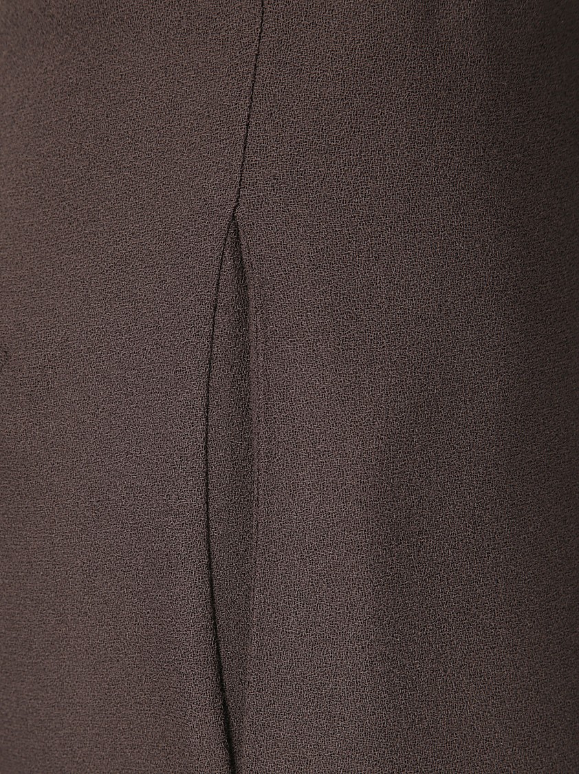 Stefano Mortari Pantalone Crepe Gamba Dritta In Brown