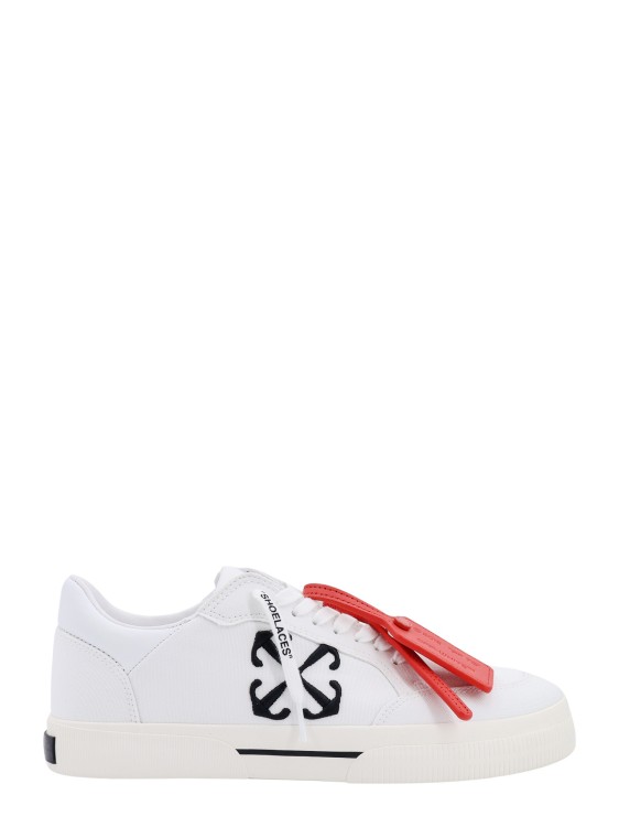 Shop Off-white Canvas Sneakers With Lateral Arrow Logo In White