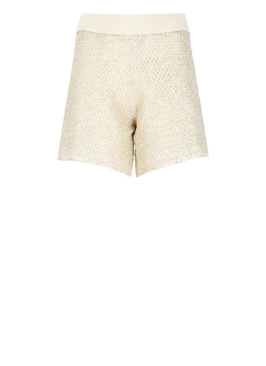 Shop Peserico Linen Shorts In Neutrals