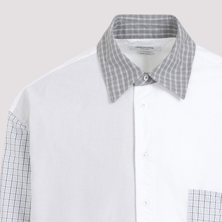 Thom Browne White Cotton Funmix Oversized Long Sleeve Shirt In White
