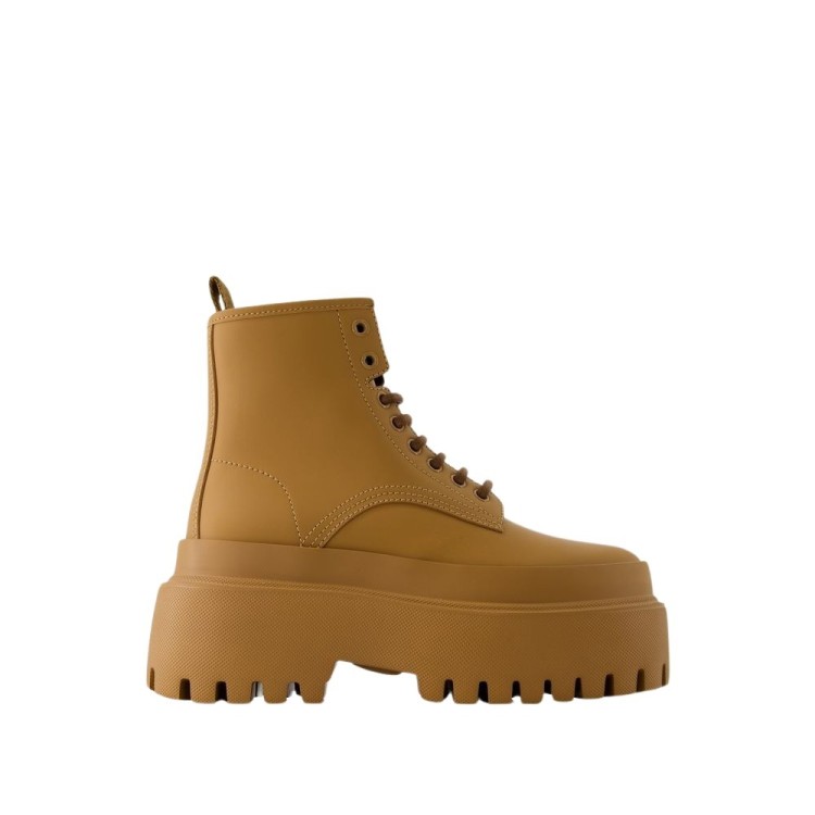 Shop Dolce & Gabbana Lace-up Boots - Leather - Camel In Brown