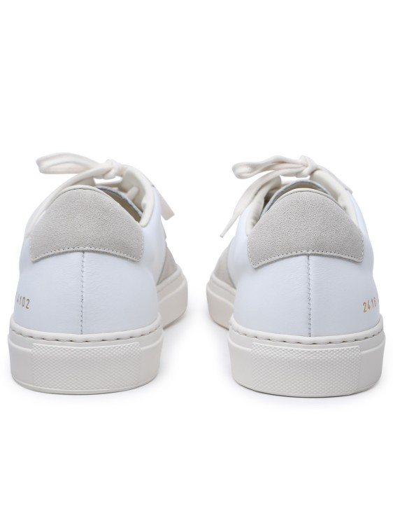 Shop Common Projects Bball Duo' White Leather Sneakers In Purple