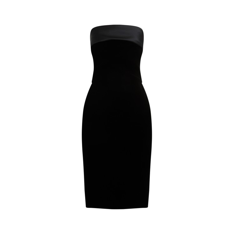 Shop Saint Laurent Black Viscose Midi Dress