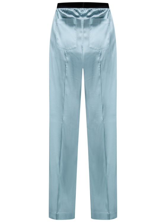 Shop Tom Ford Plume-colored Stretch Silk Satin Pajama-style Pants In Blue