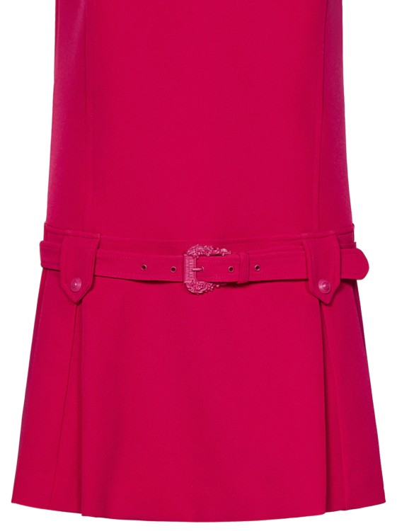 Shop Versace Jeans Couture Sleeveless Fuchsia Bi-stretch Cady Minidress In Pink