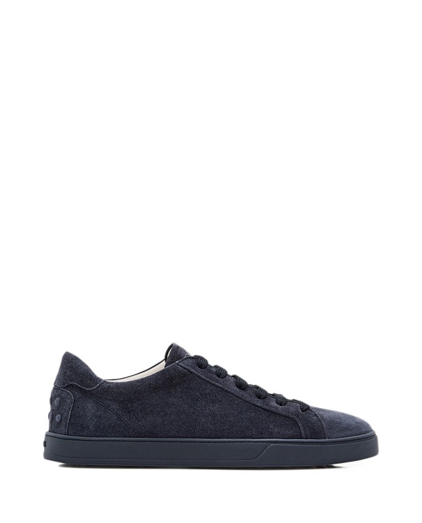 TOD'S BLACK LEATHER LACE UP SNEAKERS