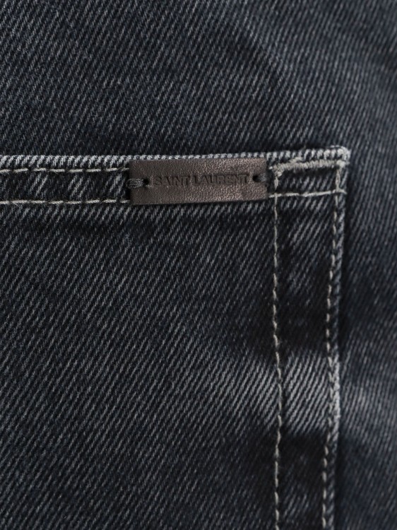 Shop Saint Laurent Organic Cotton Trouser With Back Logo Patch In Black
