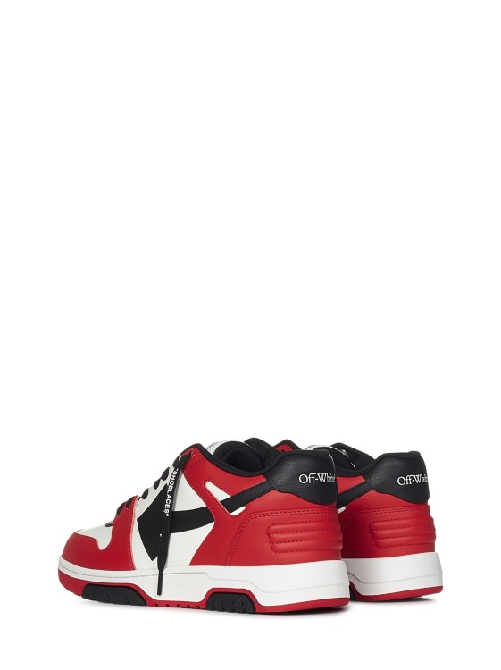 Shop Off-white Out Of Office Red And White Calf Leather Sneakers