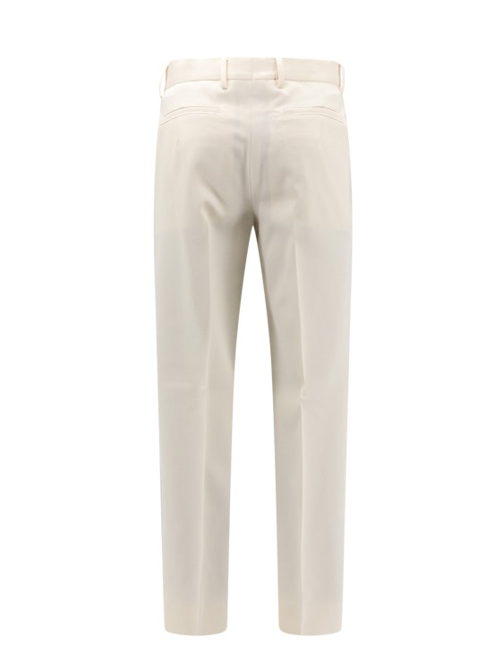 Shop Zegna Cotton And Wool Blend Trouser In Neutrals