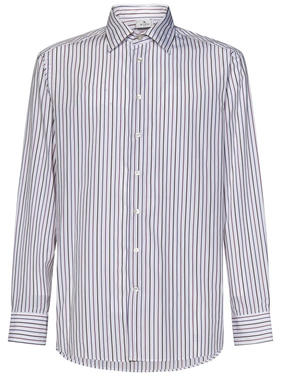 Etro Long-sleeved Striped Pattern Shirt In White
