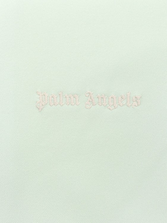 Shop Palm Angels Sweatshirt With Classic Logo Embroidery In Green
