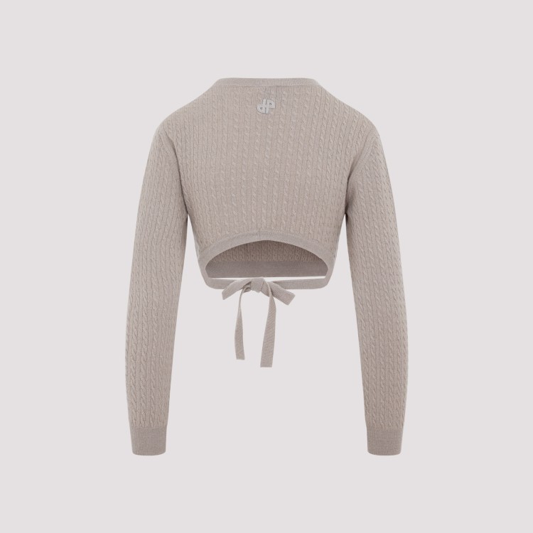 Patou Cable-knit Cropped Sweater In Wool And Cashmere In Grey