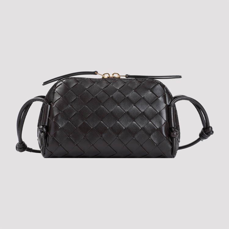 Bottega Veneta Concert Mini Intrecciato Leather Pouch In Black