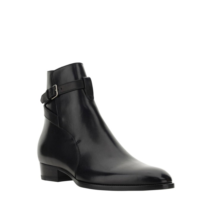 Shop Saint Laurent Wyatt Jodhpur Ankle Boots In Black