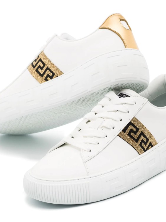 Shop Versace White Greca Sneakers