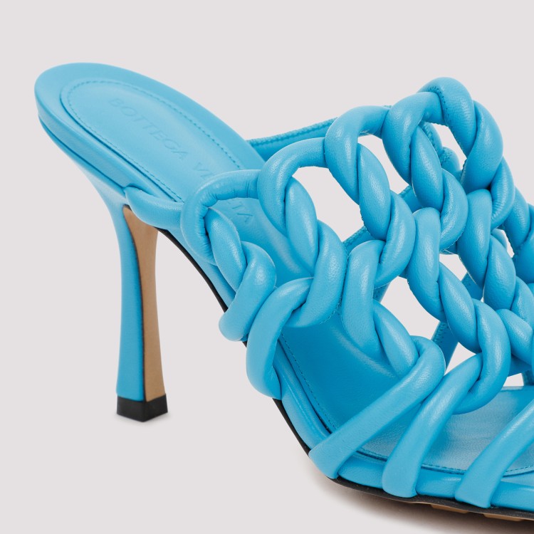 Bottega Veneta 100mm Twisted Interwoven Leather Sandals In Blue