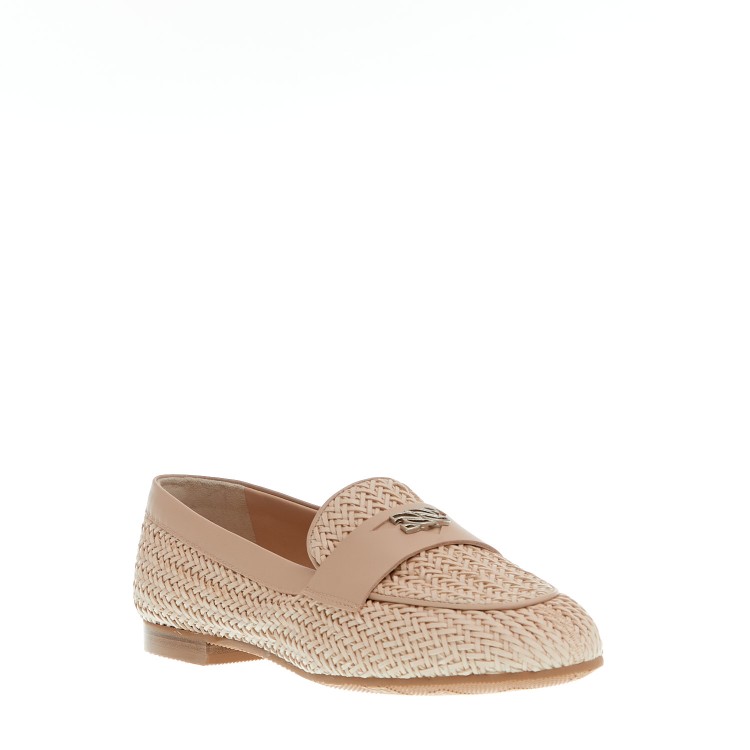 Casadei Round Head Loafer Shoes In Neutrals