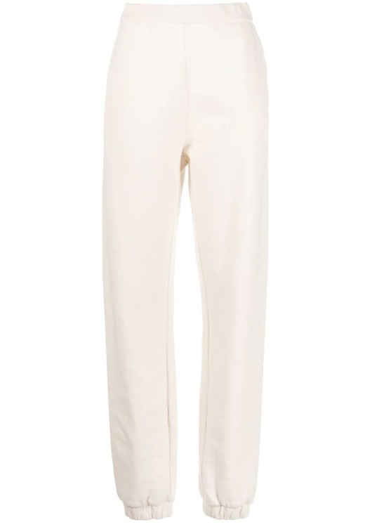 Attico Penny Logo-embossed Cotton Track Pants In Neutrals