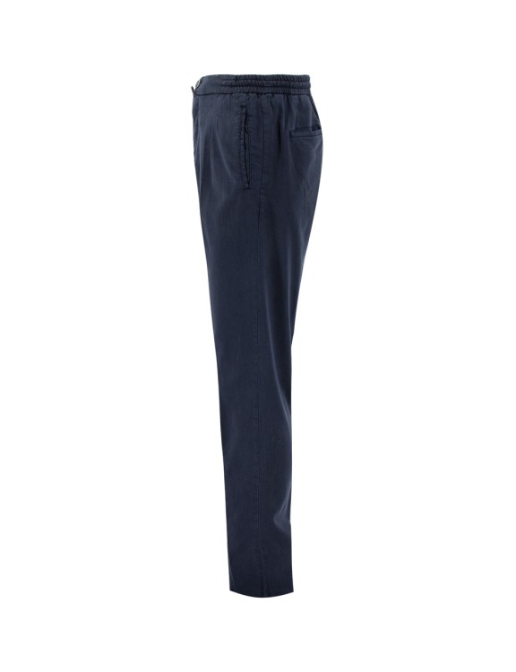 Shop Kiton Navy Blue Casual Trousers In Black