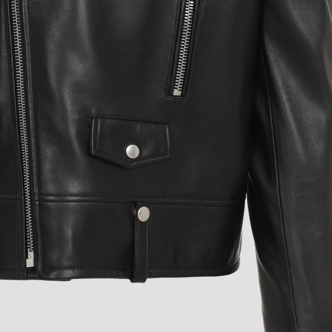 Shop Saint Laurent Black Lamb Leather Jacket