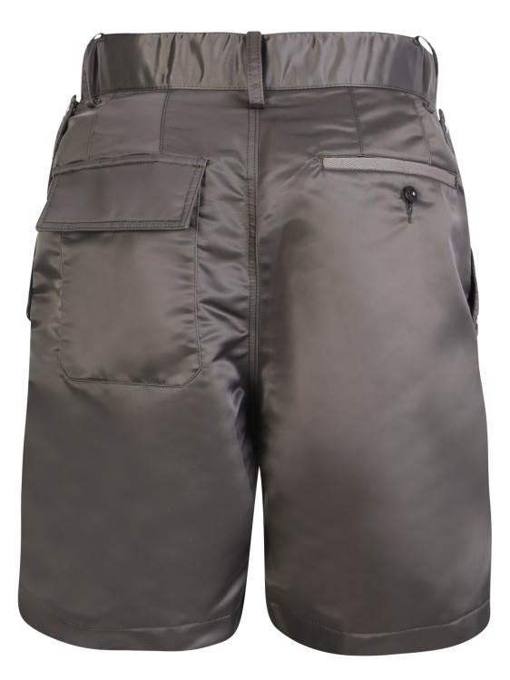 Shop Sacai Nylon Khaki Shorts In Grey