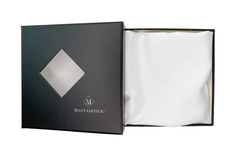 Shop Mayfairsilk Brilliant White Pure Silk Boudoir Cushion Cover