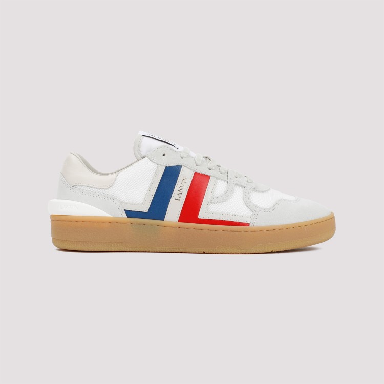 Shop Lanvin Clay Sneakers With Mesh Upper Featuring Leather And Suede Overlays, Mother And Child Label Patch On  In White
