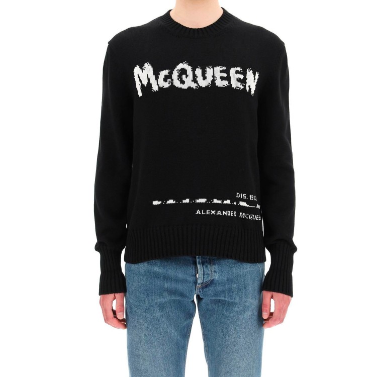 Shop Alexander Mcqueen Black Logo Sweater