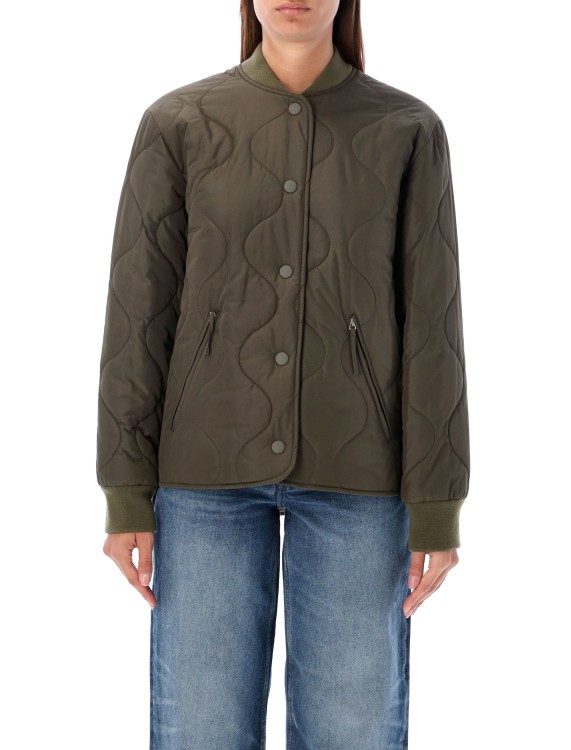 Apc Quilted Wave Pattern Blouson Jacket In Black