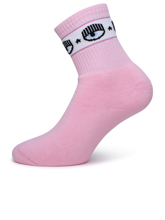 Shop Chiara Ferragni Pink Cotton Blend Socks