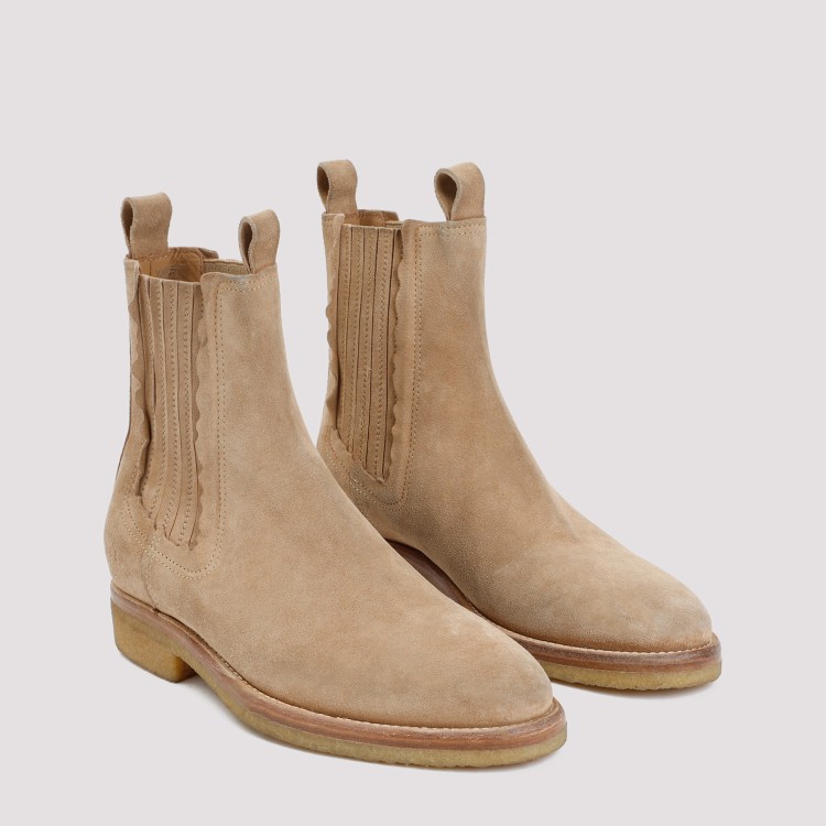 Shop Golden Goose Cheslea Light Brown Suede Cow Leather Boots