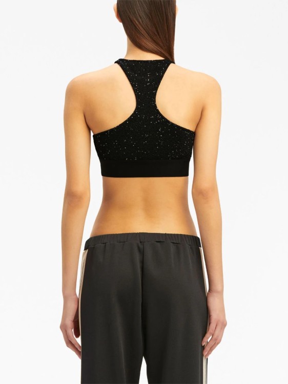 PALM ANGELS Soiree cropped sequined knitted top