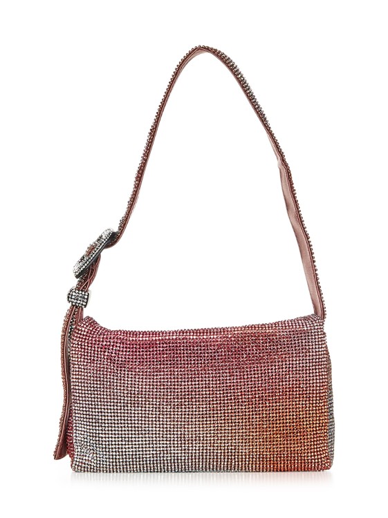 Shop Benedetta Bruzziches Silk Satin And Mesh Pink Shoulder Bag In Neutrals