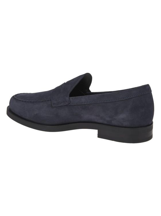 Shop Tod's Blue Suede Moccasin In Neutrals