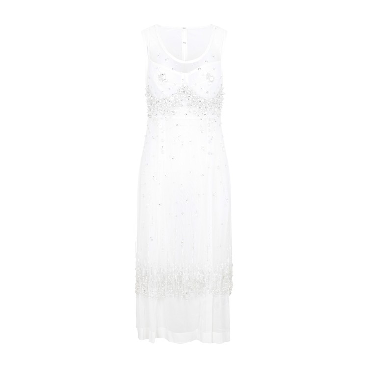 Bottega Veneta White Crystal Dress