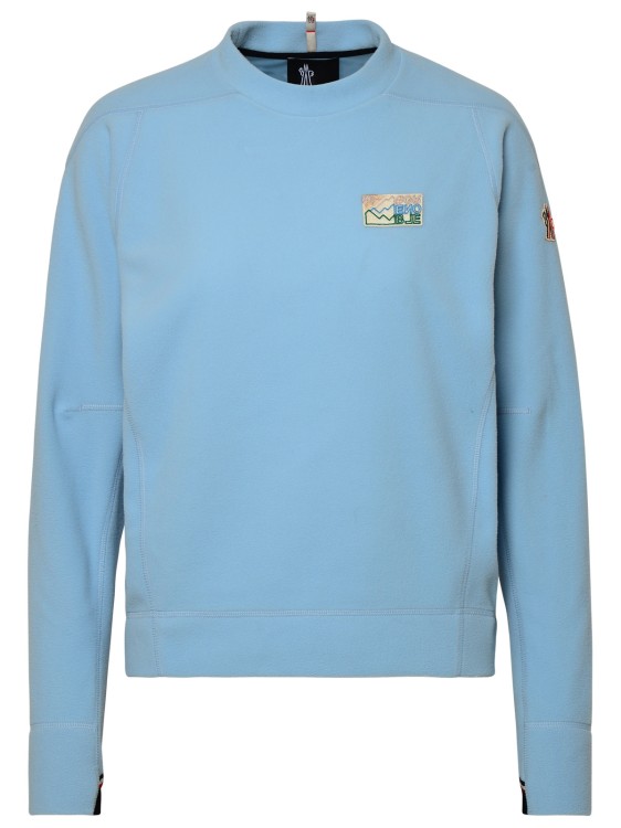 Shop Moncler Logo Sweatshirt In Blue